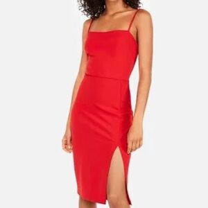 NWOT!!Express Vibrant Red Midi Dress. Size 2